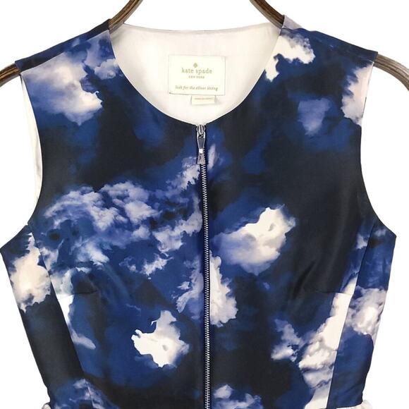 Kate Spade Joss Cloud Print Dress Blue Dusk Sheath Mini Dress - Picture 4 of 16